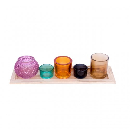 Helio Ferretti Candle Holder Set with Tray