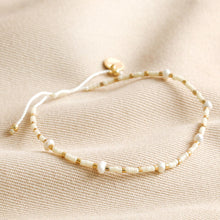 Load image into Gallery viewer, Lisa Angel Miyuki Seed Bead &amp; Freshwater Pearl Bracelet with Pull Tie Cord
