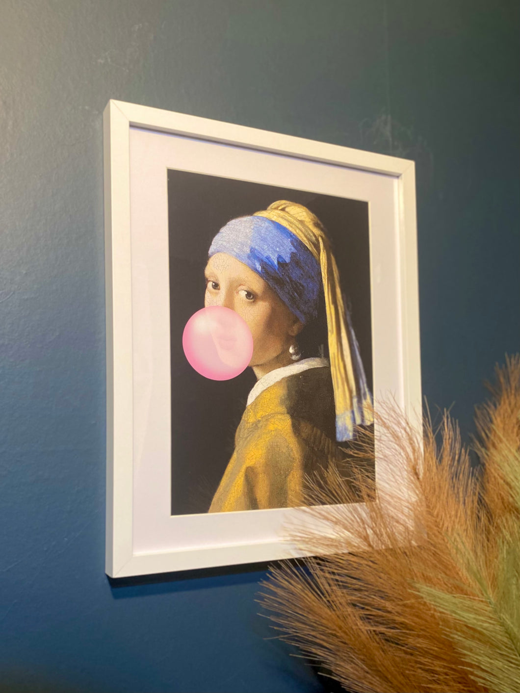 The Girl Blowing Bubblegum framed Print - 2 Sizes
