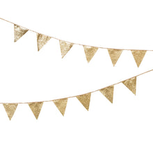 Load image into Gallery viewer, Luxe Gold PU Glitter Bunting
