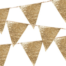 Load image into Gallery viewer, Luxe Gold PU Glitter Bunting
