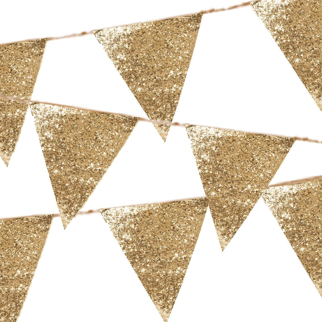 Luxe Gold PU Glitter Bunting