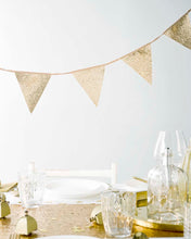 Load image into Gallery viewer, Luxe Gold PU Glitter Bunting
