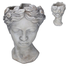 Load image into Gallery viewer, Gisela Graham Stone Effect Goddess Head Pot Ornament - Mini and Extra Large
