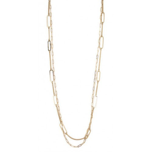 Long Double Layer Links Necklace