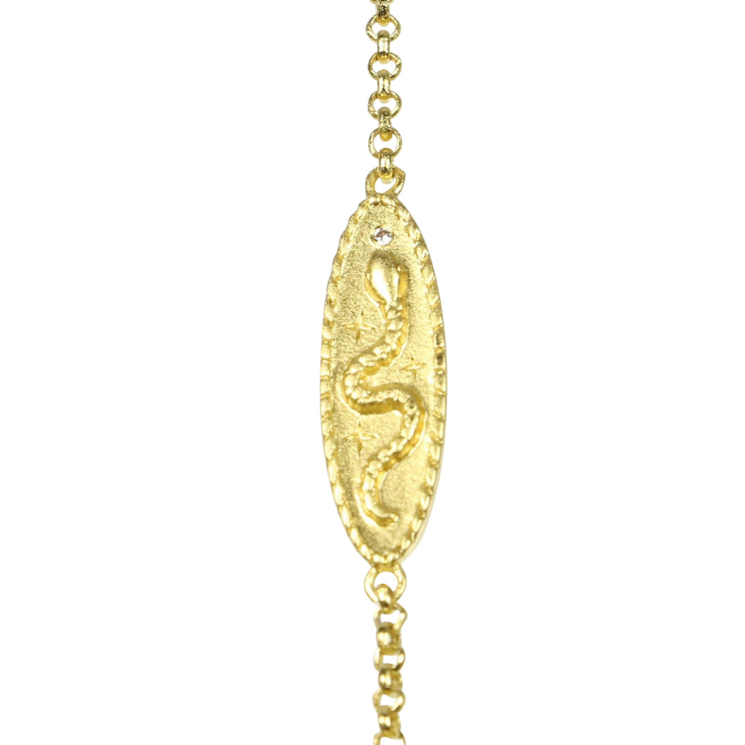 Gold plated Bracelet with Snake motif