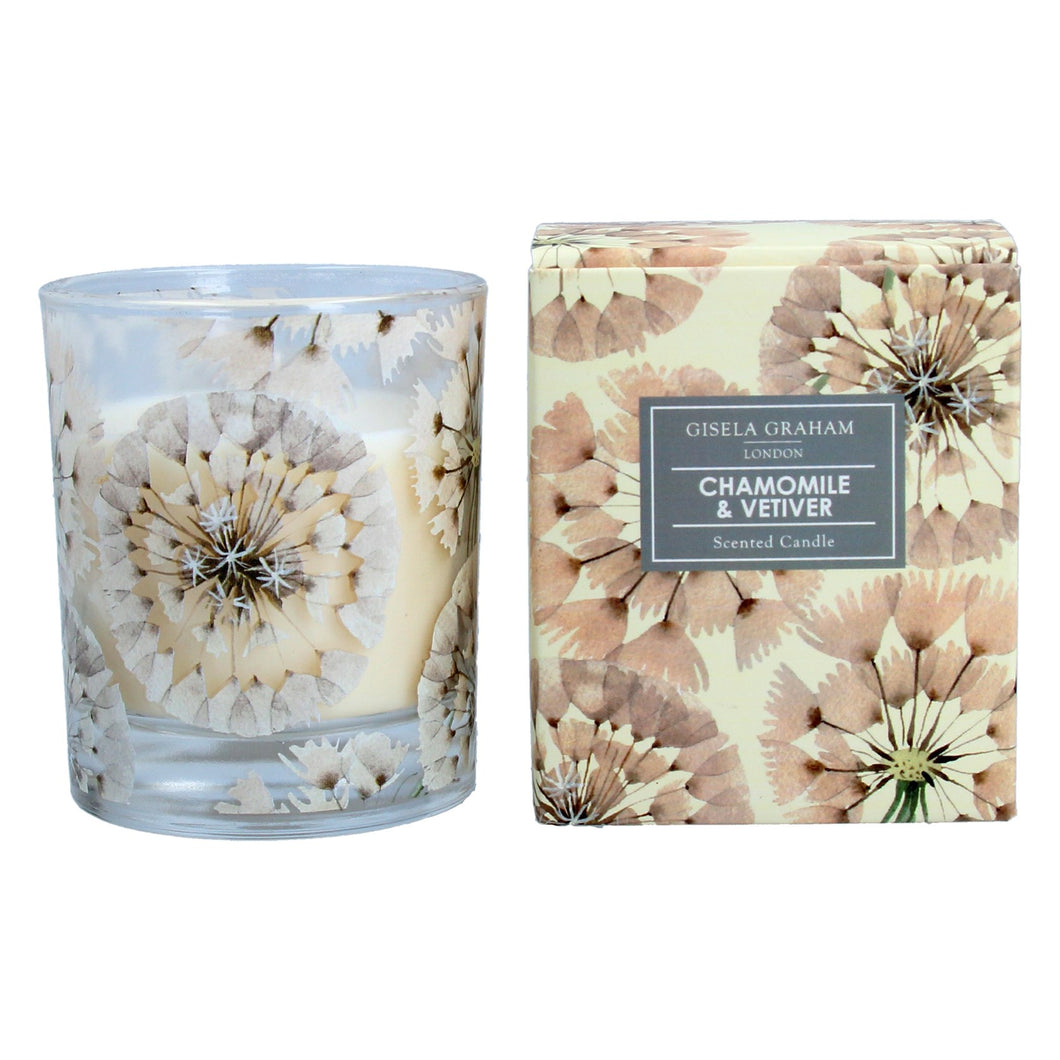 Gisela Graham Dandelion Clocks Scented Candle - Chamomile & Vetiver