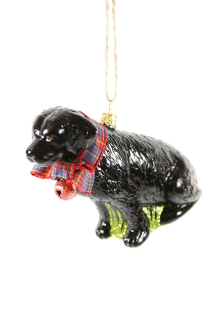 Festive Black Lab Bauble