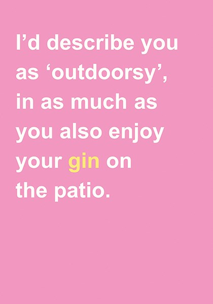 Gin on the Patio - Greeting Card