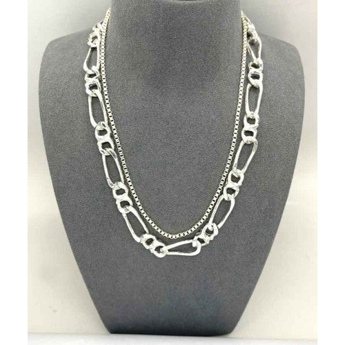 Double Layer Short Chunky Chain Necklace - Gold & Silver