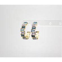 Load image into Gallery viewer, Square Acrylic Stone Hoop Earrings - 4 Colours available
