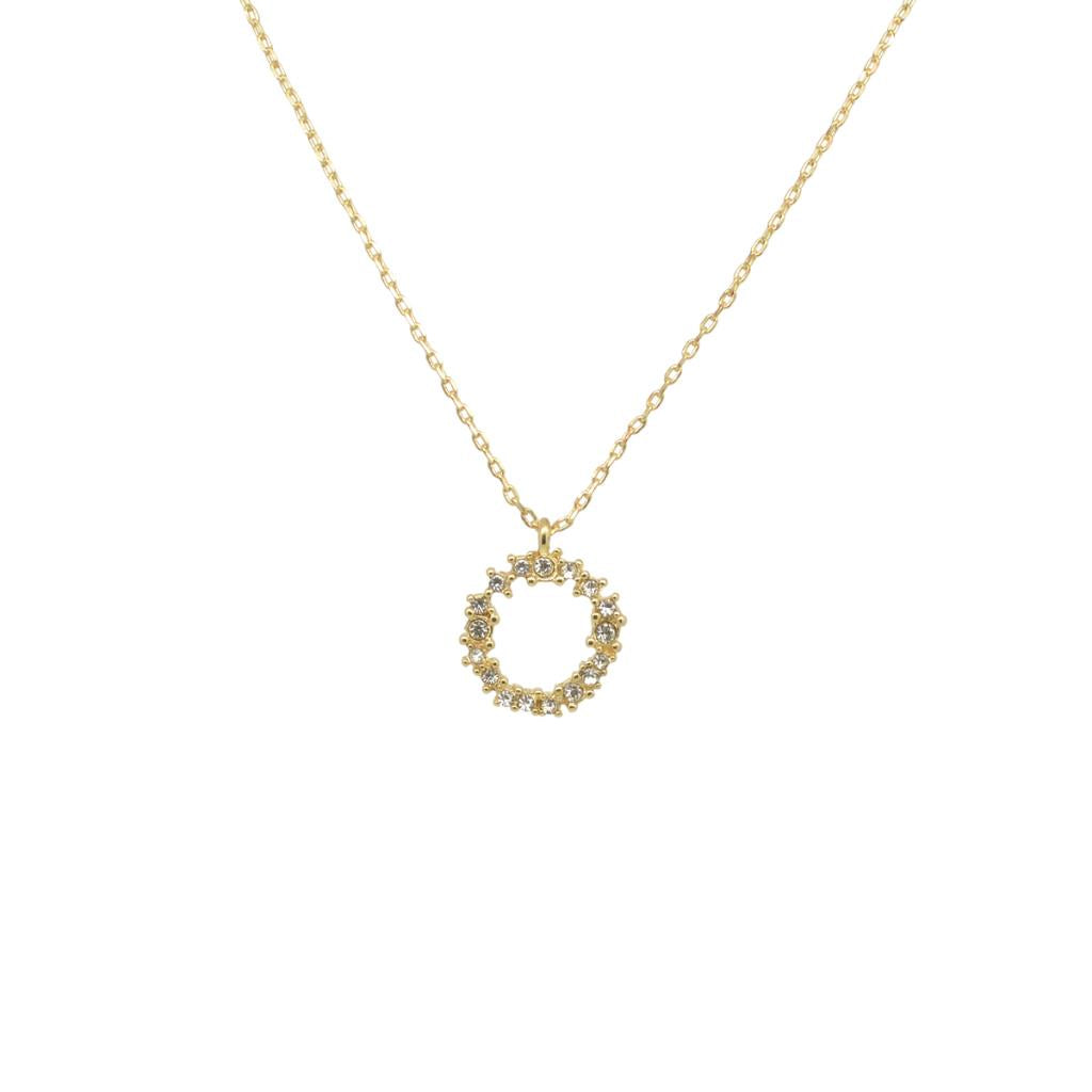Crystal Circle Necklace - Gold or Silver