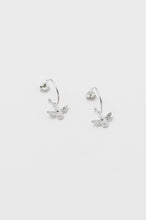 Load image into Gallery viewer, Silver plated bumble bee earings
