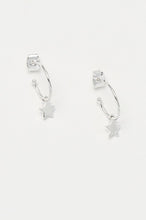 Load image into Gallery viewer, Estella Bartlett Star Drop Hoop Earrings - Sliver Plated
