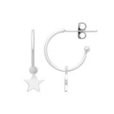 Load image into Gallery viewer, Estella Bartlett Star Drop Hoop Earrings - Sliver Plated
