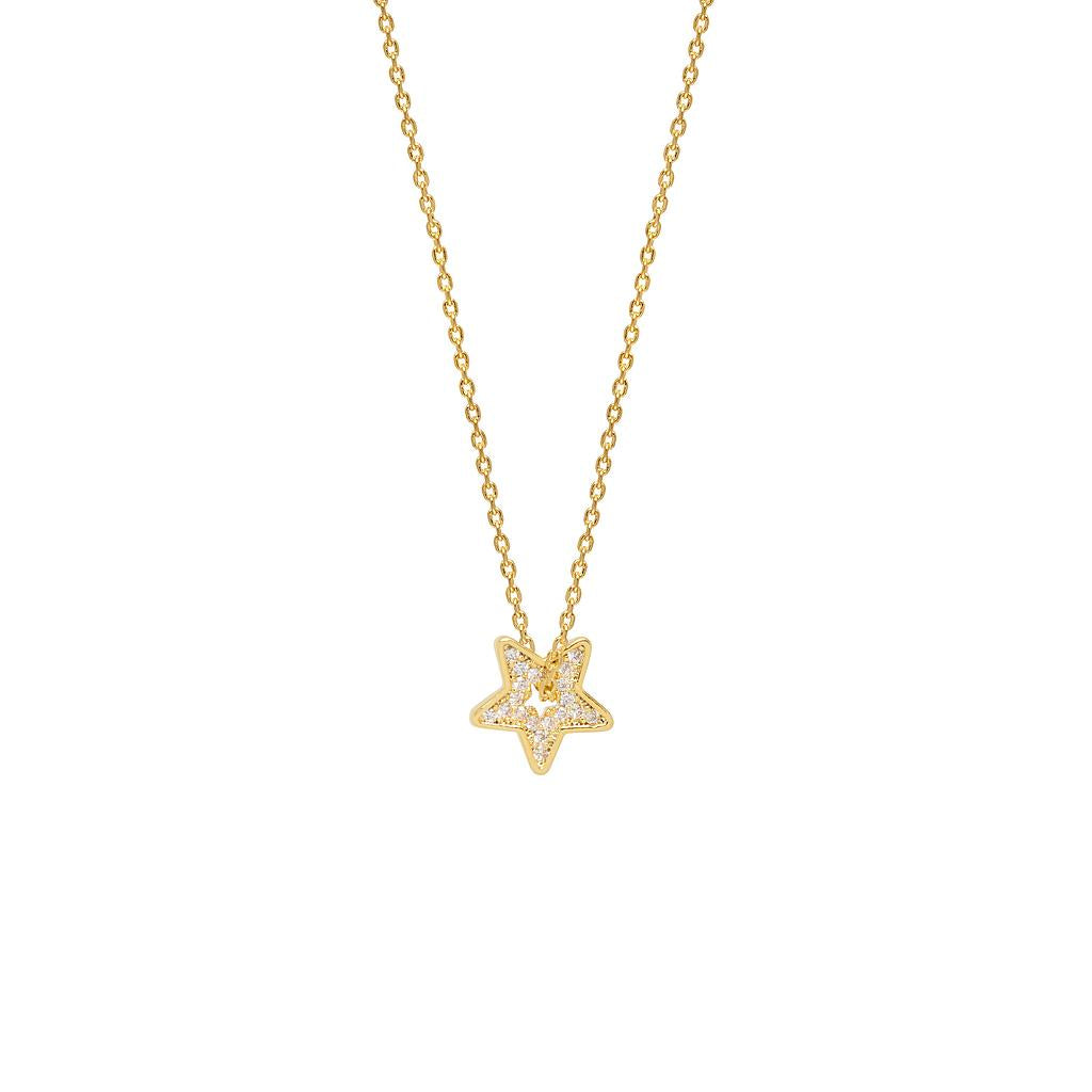 Estella Bartlett Thread Through Star Necklace - Gold or Silver Plated