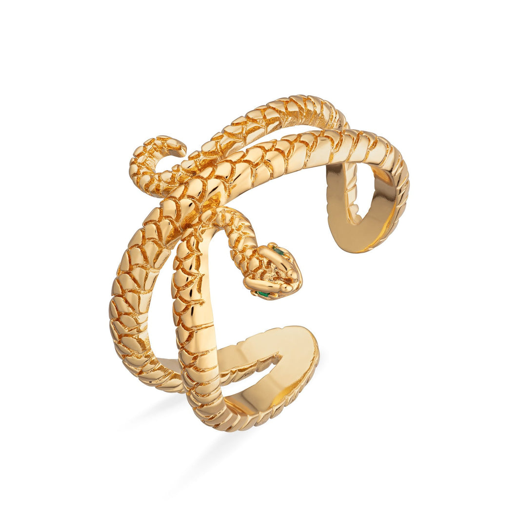Scream Pretty Open Coiled Snake Ring - Gold