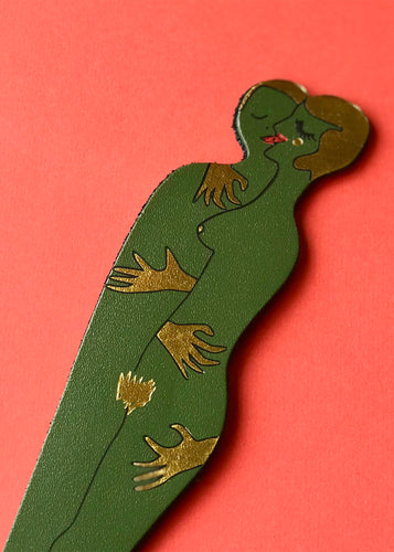 Book lovers green bookmark