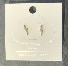 Load image into Gallery viewer, Gold plated lightning bolt earrings 
