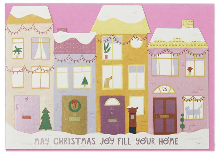 Raspberry Blossom 'May Christmas Joy Fill your Home' Card