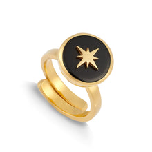 Load image into Gallery viewer, SVP Stellar Midi Star Black Quartz Adjustable Ring
