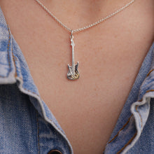 Load image into Gallery viewer, Scream Pretty Electric Guitar Necklace Silver
