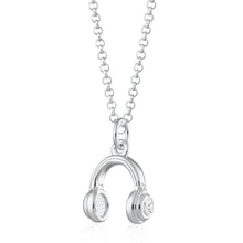 Load image into Gallery viewer, Scream Pretty Headphones Necklace Silver
