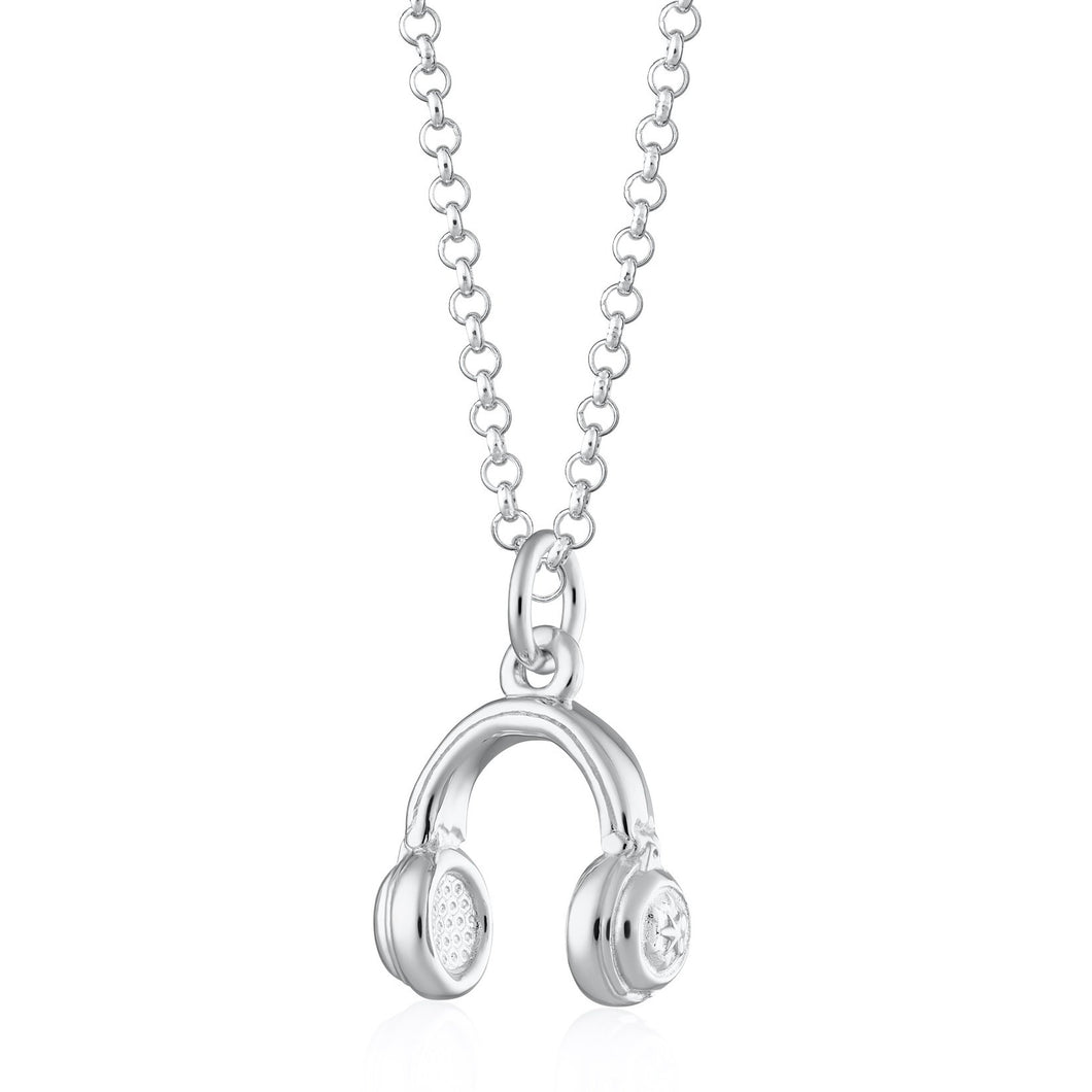 Scream Pretty Headphones Necklace Silver