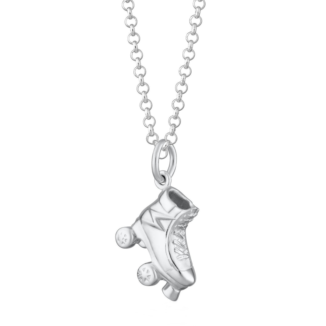 Scream Pretty Roller Skate Necklace Silver