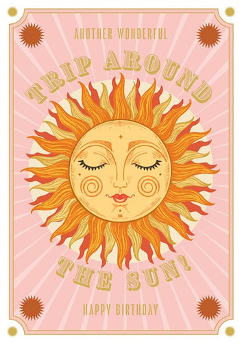 Cartoon sun greeting card
