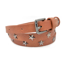 Load image into Gallery viewer, Star Studded Slim Belt - Tan 
