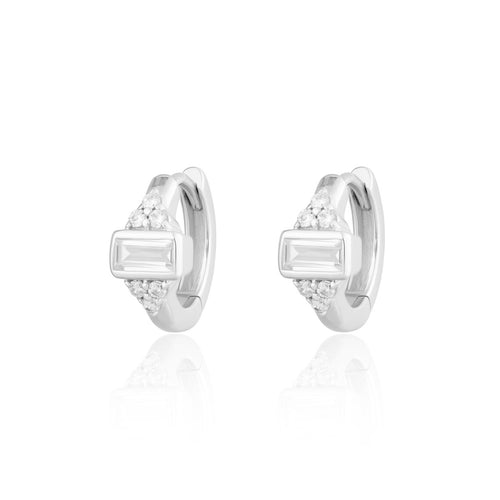 Sterling silver Audrey Huggie Hoop Earrings