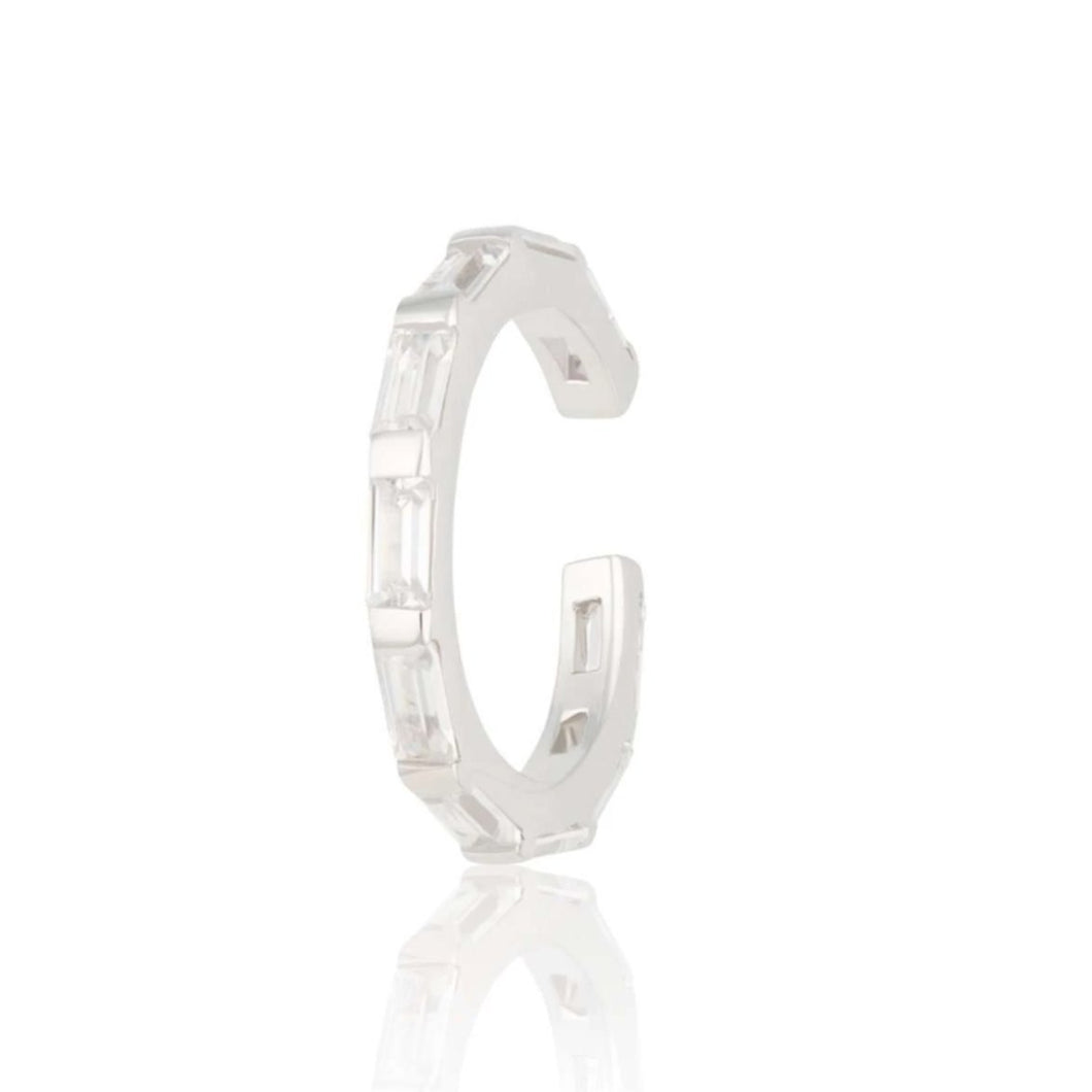 Baguette Single Ear Cuff - Silver or Gold