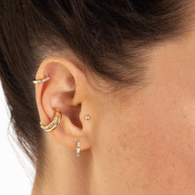 Load image into Gallery viewer, Scream Pretty Baguette Huggie Earrings
