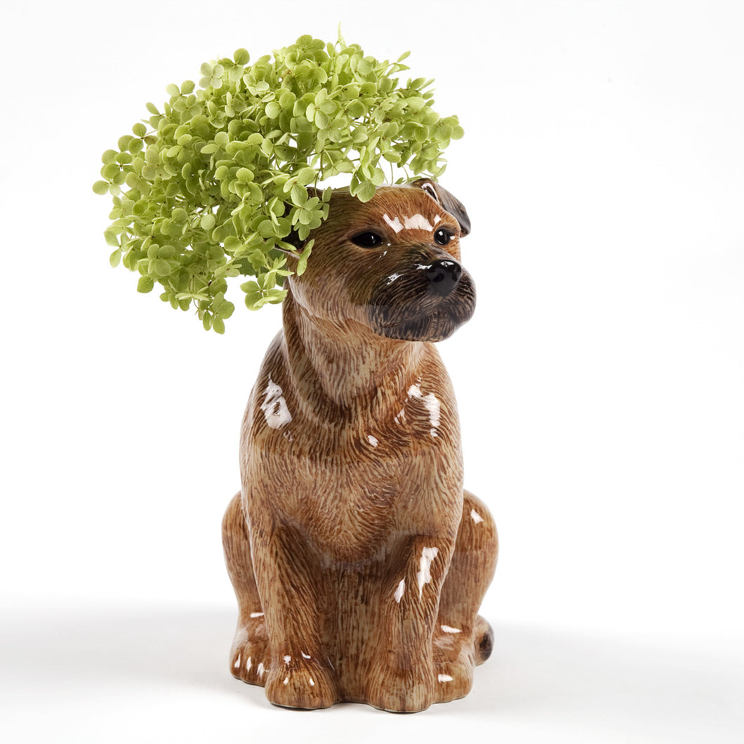 Quail Border Terrier Vase