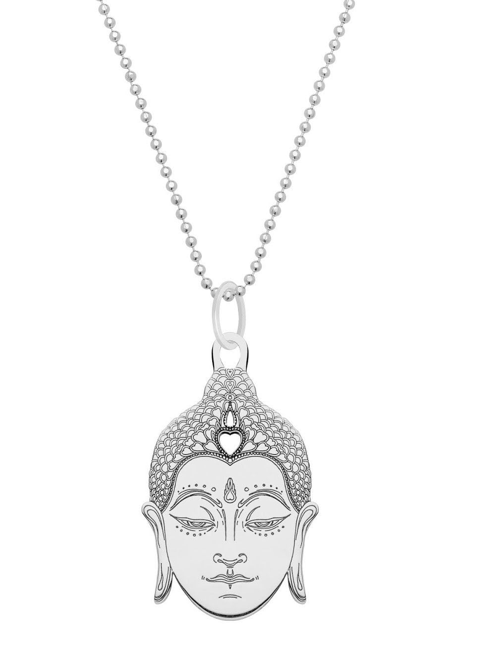 Silver Buddha head pendant 