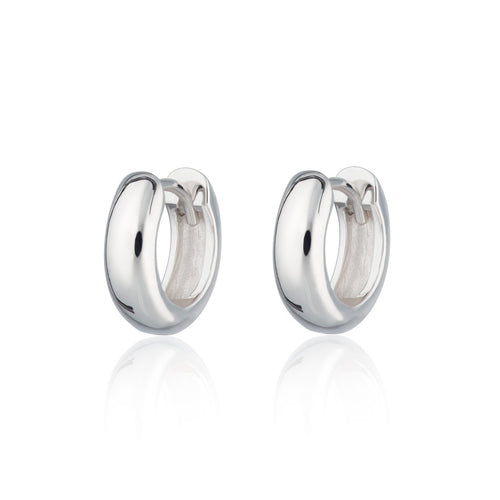 Sterling Silver Chunky Huggie Hoop Earrings