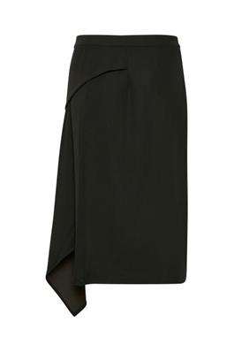 Black side bunched pleated skirt 
