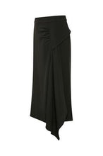 Load image into Gallery viewer, Black side bunched pleated skirt 
