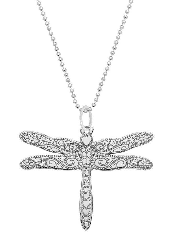 Silver dragonfly pendant 