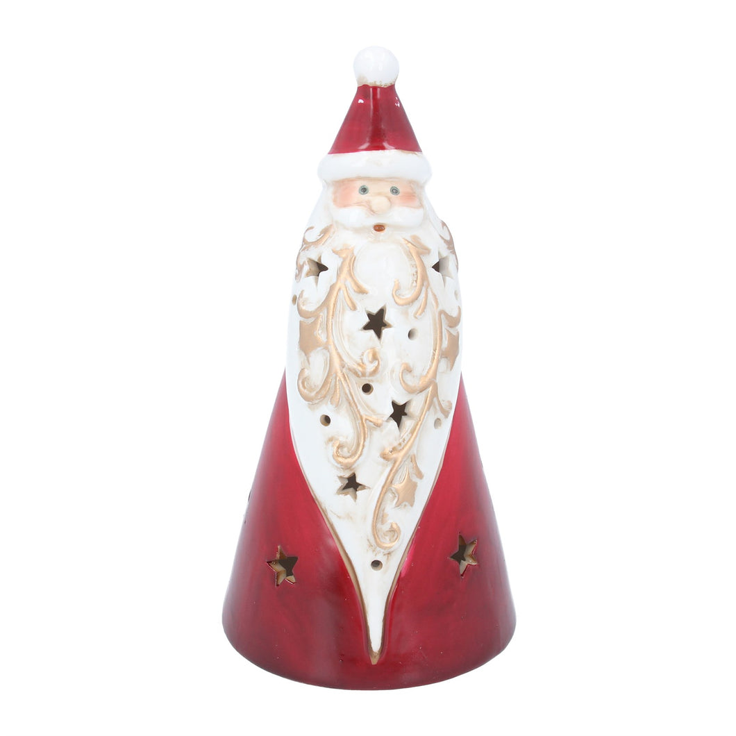 Ceramic LED Santa with Cut Out Stars