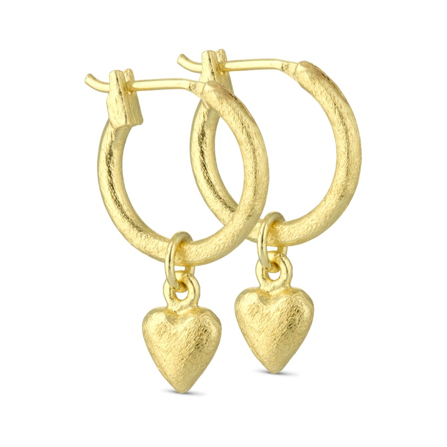 Pure by Nat Heart Drop Earrings - Gold