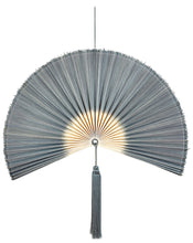 Load image into Gallery viewer, Grey wall hanging interior bamboo fan
