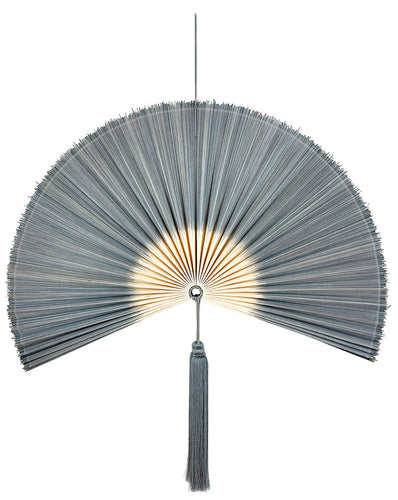 Grey wall hanging interior bamboo fan
