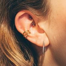 Load image into Gallery viewer, Scream Pretty Twisted Triple Band Single Ear Cuff - Silver or Gold
