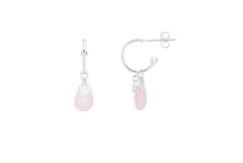 Load image into Gallery viewer, Estella Bartlett Rose Quartz Star Charm Hoops
