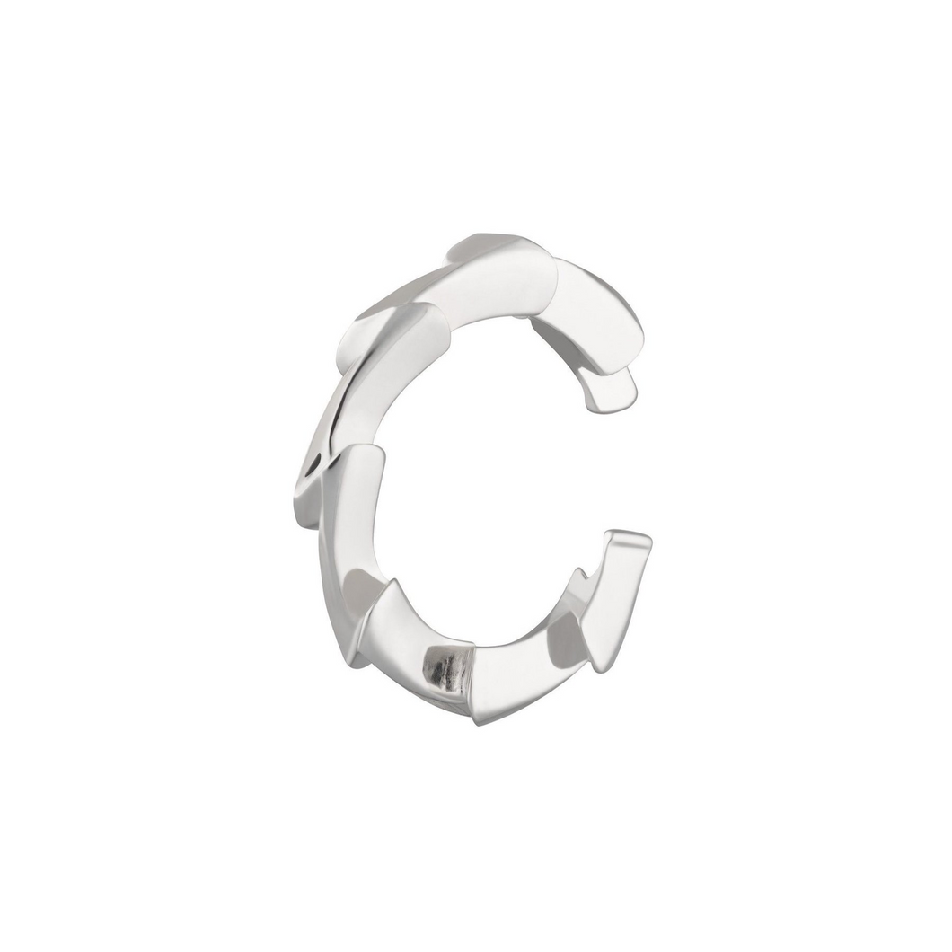 Silver zig zag lightning ear cuff.