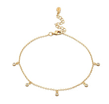 Load image into Gallery viewer, Scream Pretty Sparkle Drop Anklet Gold
