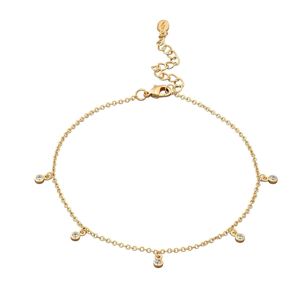 Scream Pretty Sparkle Drop Anklet Gold