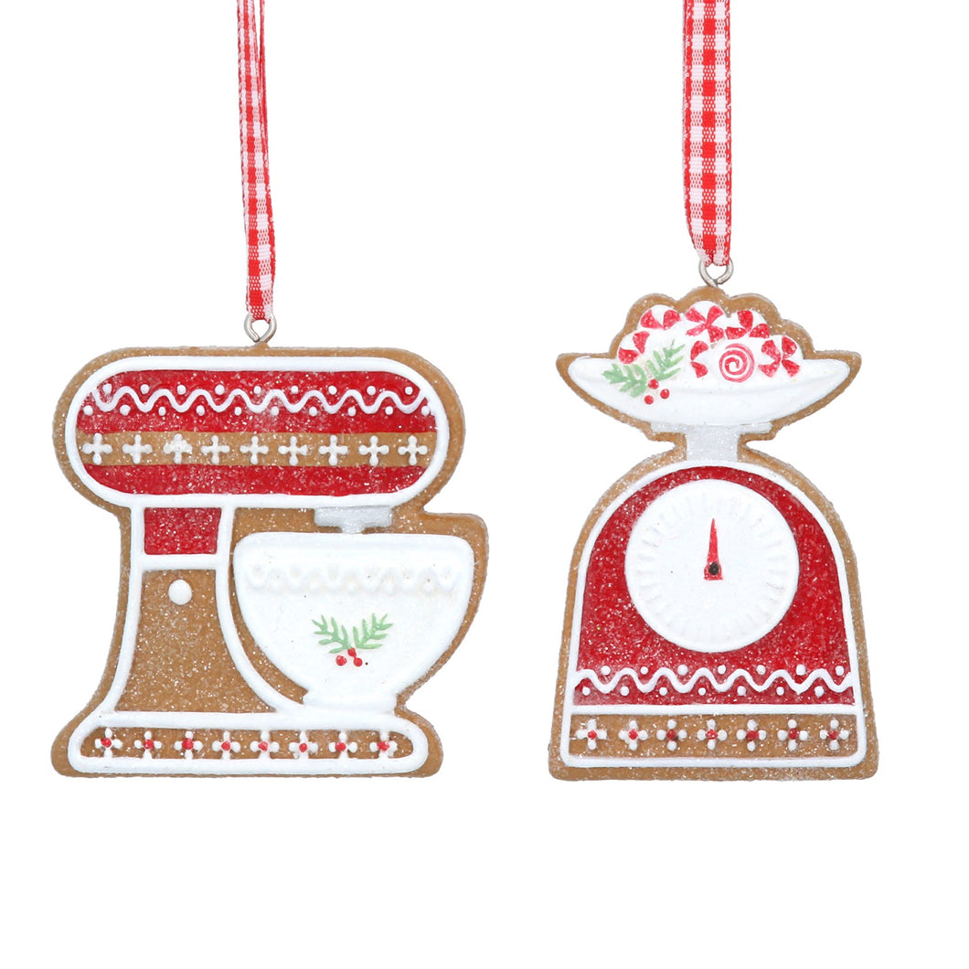 Gingerbread Scales and Mixer Christmas Decorations